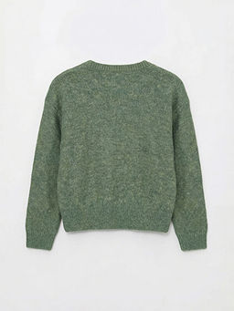 Bisiklet Yaka Dantel Detayl? K?z Bebek Triko Kazak