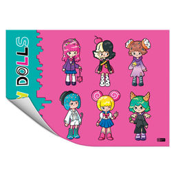 Плёнка цветная для уроков труда арт.62653/ 200 СЛАДКИЕ КУКОЛКИ