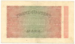 Банкнота 20000 марок 1923 года Германия