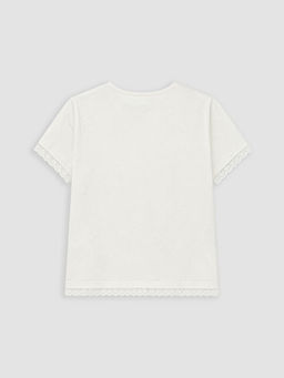 Bisiklet Yaka Nak??l? Dantelli ?ocuk Ti??rt
