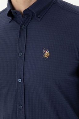 U. S. Polo Assn / Мужская темно-синяя рубашка с длинным рукавом - U.s. polo assn фото 7