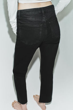 JEANS TRF CROPPED FLARE TIRO ALTO / Negro - Zara фото 6