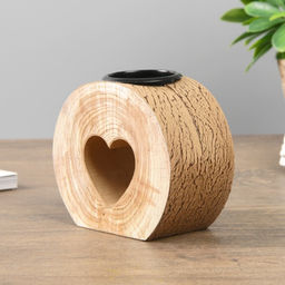 Деревянный подсвечник на 1 свечу Спил: сердечко, 9?10?5 см