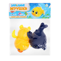 Игрушки для купания в ванне Крошка Я «Заводные игрушки: Утёнок и кит», набор 2 шт., МИКС