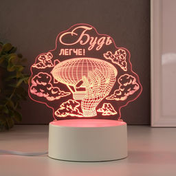 Светильник 3D RISALUX «Будь легче», LED-ночник, RGB, от сети