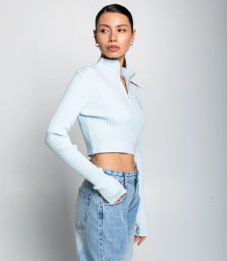 Джемпер #КТ1228, голубой