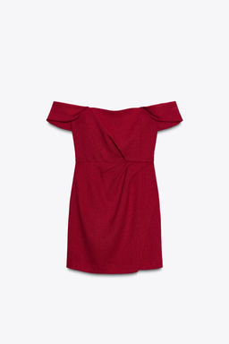 OFF-THE-SHOULDER DROP SLEEVE MINI DRESS - Zara фото 5