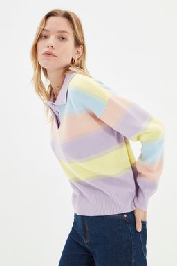 Mint Renk Bloklu Triko Kazak TWOAW22KZ0193 - Trendyolmilla фото 13