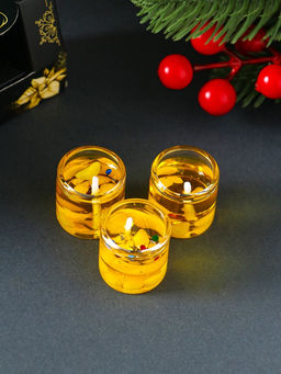 Цена за 2 шт. Набор свечей гелевых «Золотой конь. На удачу», 3 шт., золотые, 2.5×2.5×2.5 см