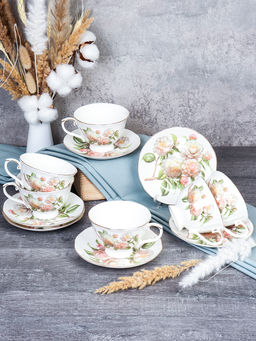 Чайный набор 12 предметов 250 мл на ножке / RS/12-FY253003 Grey /уп 8/ - Галеонтрейд фото 2