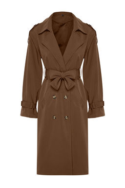 Trendyolmilla Haki Kemerli Ruzgarl?k Detayl? Su Itici Uzun Trenckot TWOSS21TR0005  фото 76