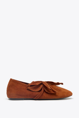 LEATHER FLOWER BALLERINAS - Zara фото 4