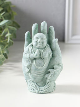Сувенир полистоун "Хотей и рука с драконом" зелёный 6,5х7х12,5 см