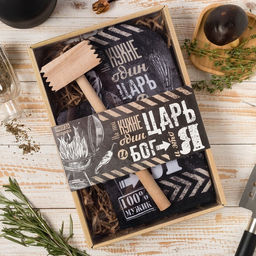 Кухонный набор Доляна. Царь на кухне: варежка-прихватка, молоток деревянный