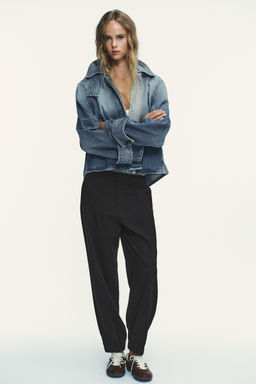 TRF HIGH NECK DENIM JACKET