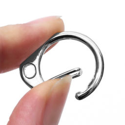 Цена за 2 шт. Карабин металлический «Круг», d=16 мм, 25×20 мм, 10 шт., цвет серебряный