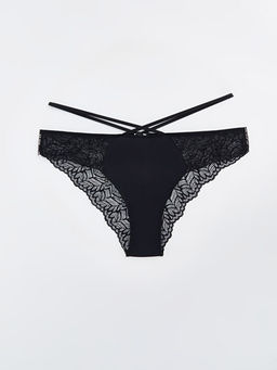 Dantel Detayl? Saten Fantezi Bikini K?lot