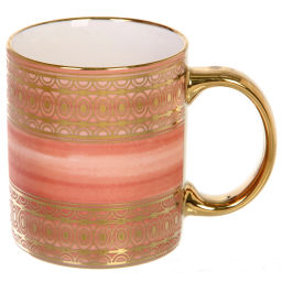 Цена за 2 шт. Кружка керамическая 350мл "Золотой узор", микс 4рисунка