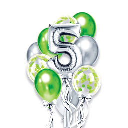 Воздушные шары, букет «5 лет», набор 13 шт., с конфетти