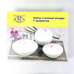 Набор салатников 7 пр. белье стеклокерамика арт. 100б-7с