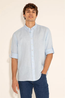 Мужская голубая рубашка с длинным рукавом - U.s. polo assn фото 12