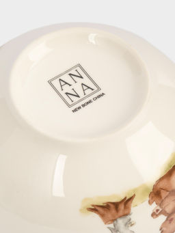 Набор посуды, детский, 1 перс, 3 пр, фарфор N, белый, Мишка и зайчик, Friendship