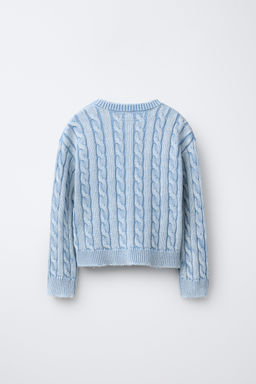 CABLE-KNIT ACID WASH JUMPER - Zara фото 2