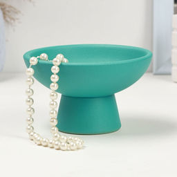 Кашпо для цветов Кристофер, d=13 см, h=8 см, керамика, бирюзовое