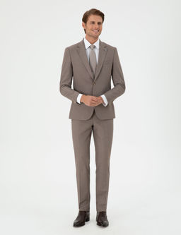 A__k Kahverengi Ex. Slim Fit Tak_m Elbise