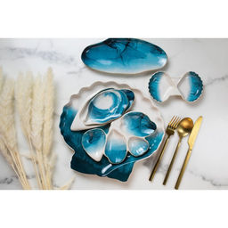 Соусник Морская ракушка, 8 х 13 см, 25 мл градиент - Dolce Ceramo. фото 7