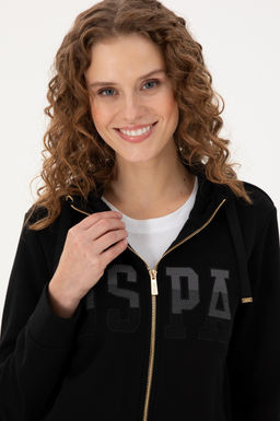 Женская черная базовая толстовка с капюшоном Неожиданная скидка в корзине - U.s. polo assn фото 2