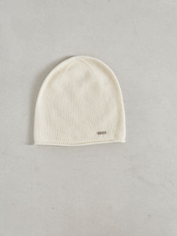 Шапка из кашемира 04254 кремовая