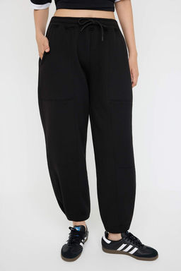 Teen Siyah Dikis Detayl? Jogger Kal?n Ici Polarl? Orme Esofman Alt? TWOAW26EA00000