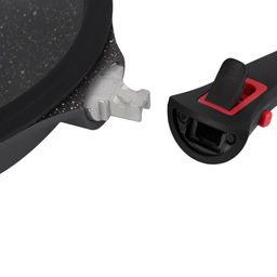 50320 WERNER Сковорода-вок Marseille 28,0х8,0 см из литого алюминия с трехслойным антипригарным мраморным покрытием Pfluon Marble, cо съемной бакелитовой ручкой, для всех видов плит, включая индукционные. Толщина дна: 4,5 мм, толщина стенок: 2,0 мм.  фото 5