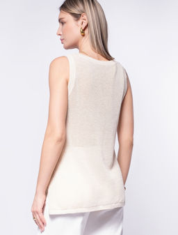 VILATTE / Летний топ полупрозрачной вязки из хлопка  фото 4