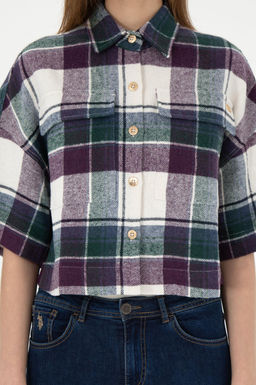 Женская фиолетовая рубашка с длинным рукавом Неожиданная скидка в корзине - U.s. polo assn фото 6