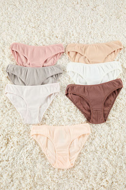 TRENDYOLMILLA Cok Renkli 7li Paket Pamuklu Fitilli Klasik Orme Kulot THMAW25KU00027  фото 13