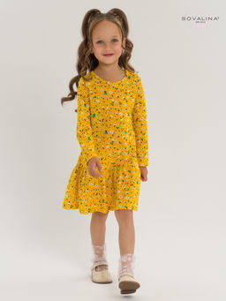 Платье Алиса дл/р цветы на горчице - Sovalina фото 10