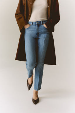 Slim Straight High Ankle Jeans - H&m фото 8