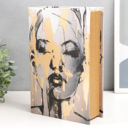 Шкатулка книга - сейф «Портрет девушки. Золото», дерево, кожзам, 27×18×7 см