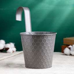 Кашпо навесное «Ведёрко Линда», 12×10×13 см, серое