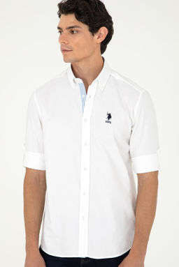 Мужская белая рубашка с длинным рукавом - U.s. polo assn фото 3