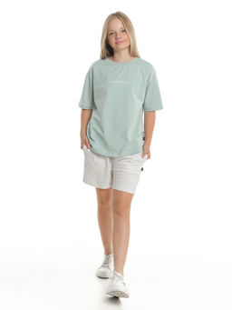 Футболка с принтом 22-7652 серо-голубой | черный - Mini maxi фото 10