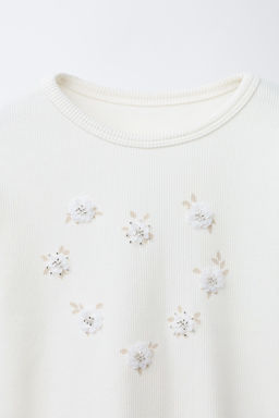 FLORAL APPLIQU_ T-SHIRT - Zara фото 3