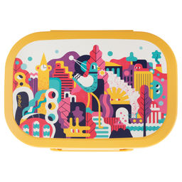 ЛАНЧ-БОКС С ДЕКОРОМ ГОРОДСКИЕ ФАНТАЗИИ, 180x130x50ММ, 0,98Л (Желтый) - Phibo фото 2