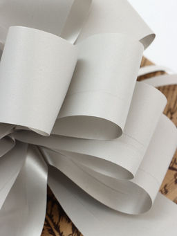 Цена за 20 шт. Подарочный бант - шар №4.5, серебро, для упаковки подарков