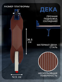 Самокат городской GRAFFITI Cruiser 230, складной, колёса PU 230/200 мм, ABEC 9 Carbon, синий