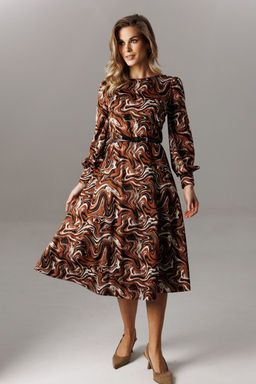 Платье Lars Style 1194 принт шоколадно-молочный