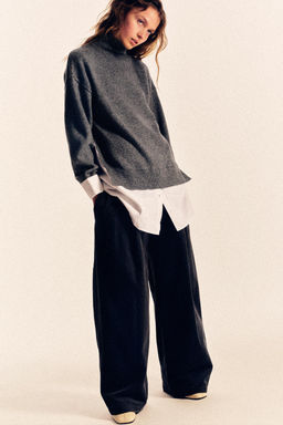 JERSEY PUNTO COMBINADO POPEL?N / Blanco / Gris