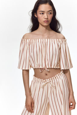 Top off-the-shoulder con efecto arrugado - H&m фото 7